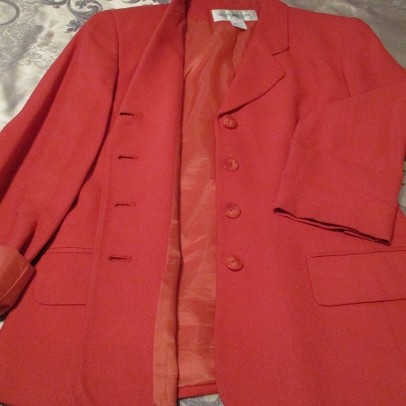 JONES NEW YORK LINED ORANGE SUIT – MINI SKIRT - Picture 6 of 8